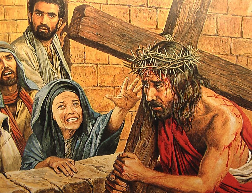 Jesus meet Mary on way of cross